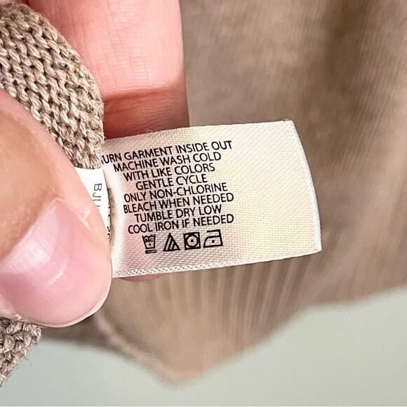 U.S. Polo Assn. Men's Tan 1/4 Zip Stand-Up Collar Long Sleeve Ribbed Sweater XXL - Picture 14 of 16